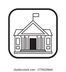 icono aislado del edificio de la universidad vectorial - signo de ilustración del museo. símbolo de signo arquitectónico sobre fondo blanco