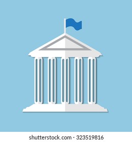 Vector university flat illustration. Education concept object - Eps 10.