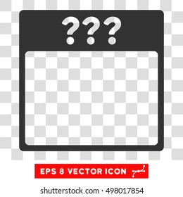 Vector Unknown Calendar Page EPS vector pictograph. Illustration style is flat iconic gray symbol on a transparent background.