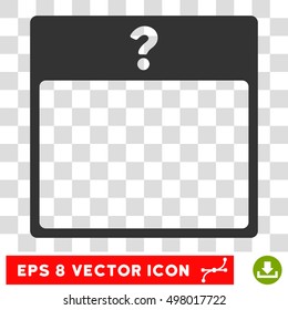 Vector Unknown Day Calendar Page EPS vector pictogram. Illustration style is flat iconic gray symbol on a transparent background.