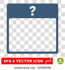 Vector Unknown Day Calendar Page EPS vector icon. Illustration style is flat iconic blue symbol on a transparent background.