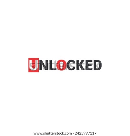 vector unlocked logotype design concept.