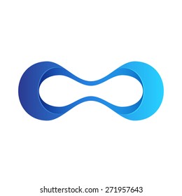 Vector unreal symbol of infinity. Infinite loops template for your design.
