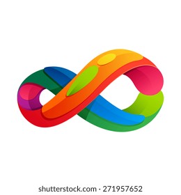 Vector unreal symbol of infinity. Infinite loops template for your design.