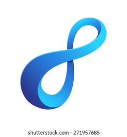 Vector unreal symbol of infinity. Infinite loops template for your design.