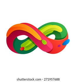Vector unreal symbol of infinity. Infinite loops template for your design.