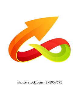 Vector unreal symbol of infinity. Infinite loops template for your design.