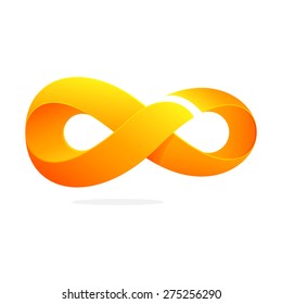 Vector unreal symbol of infinity. Infinite loops template for your design.
