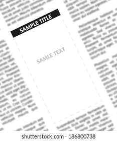 Vector unsharp newspaper with empty place for your text or advertisement