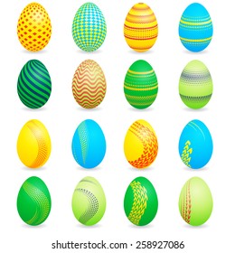 Vector Unusual Easter Eggs Set .  