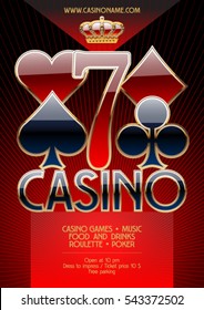 Vector unusual flyer for casino party