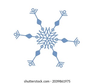 vector unusual shaped snowflake, christmas graphics