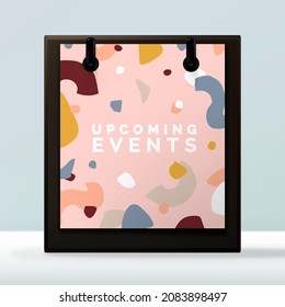 Vector Upcoming Event Calendar or Leaflet Stand