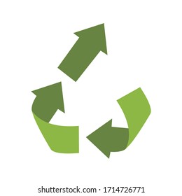 Vector upcycling sign, isolated on white background. Green reuse symbol for ecological design. Zero waste lifestyle.