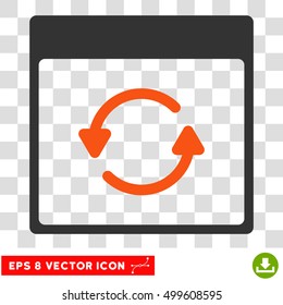 Vector Update Calendar Page EPS vector pictogram. Illustration style is flat iconic bicolor orange and gray symbol on a transparent background.