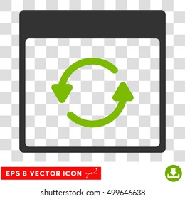 Vector Update Calendar Page EPS vector pictogram. Illustration style is flat iconic bicolor eco green and gray symbol on a transparent background.