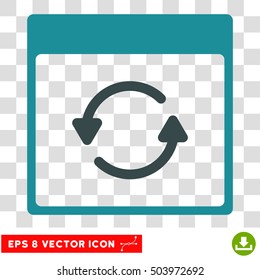 Vector Update Calendar Page EPS vector pictograph. Illustration style is flat iconic bicolor soft blue symbol on a transparent background.