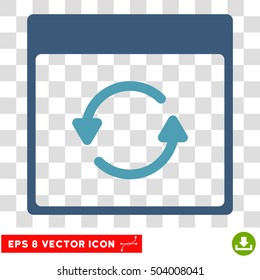 Vector Update Calendar Page EPS vector icon. Illustration style is flat iconic bicolor cyan and blue symbol on a transparent background.