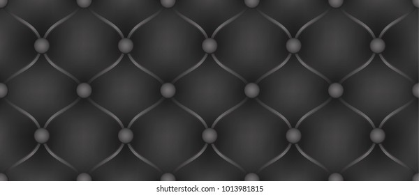 vector upholstery pattern. Soft quilt seamless pattern. Neutral black tileable vector background.