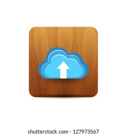 Vector upload to cloud icon