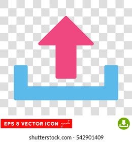 Vector Upload EPS vector pictogram. Illustration style is flat iconic bicolor pink and blue symbol on a transparent background.