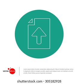 Vector Upload File Icon - Flat pictogram illustration
