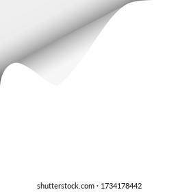  Vector upper left curl of corner of white sheet of paper.