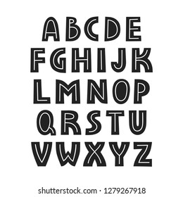 Vector uppercase display bold alphabet with lines inside the letters.