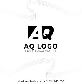 Plantilla de diseño de logotipo de espacio negativo AQ para la letra mayúscula del vector. 