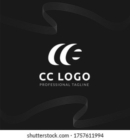 Vector Uppercase Letter EE Negative Space Logo Design Template. 