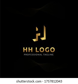 Vektor Uppercase Letter HH Negative Space Logo Design Template. 