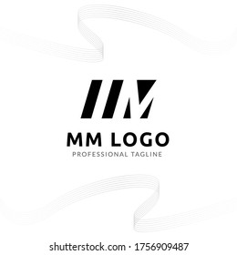 Vector Uppercase Letter  Negative Space Logo Design Template. 