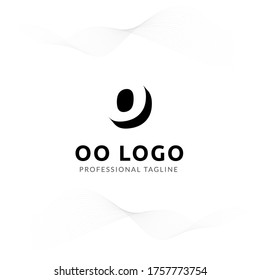 Vector Uppercase Letter OO Negative Space Logo Design Template. 