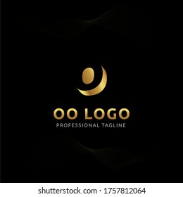 Vector Uppercase Letter OO Negative Space Logo Design Template. 