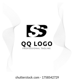 Vector Uppercase Letter SS Negative Space Logo Design Template. 
