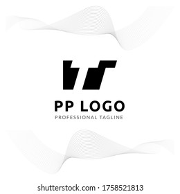 Vector Uppercase Letter TT Negative Space Logo Design Template. 