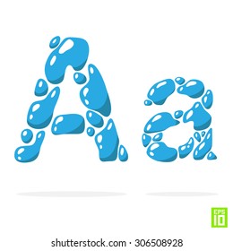 Vector upper-case and lowercase letter A with highlight and shadow

