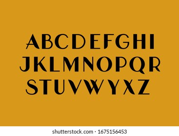 Vector Uppercase sans serif mid-century uppercase alphabet.