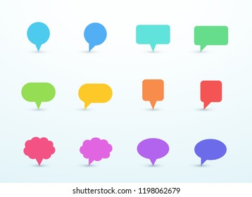 Vector Upright Speech Bubble Sign Shapes Set