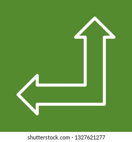 Vector Upward And Leftward Arrow Icon
