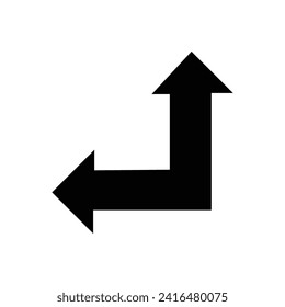 Vector Upward And Leftward Arrow Icon. Vector illustration. eps file 31.