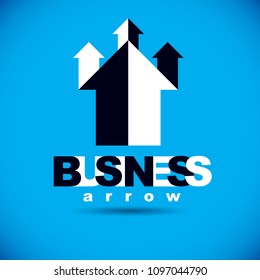 Vector upward trend of business development. Corporate development logo. Company growth concept.