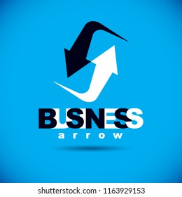Vector upward trend of business development. Corporate abstract logo, boost up arrow. Company increasing  concept.