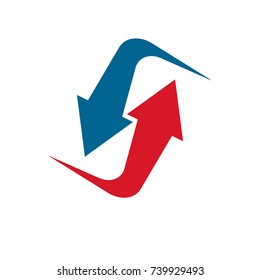 Aufwärtstrend bei der Geschäftsentwicklung. Logo für Unternehmensentwicklung, Pfeil einzeln auf weißem Hintergrund. Unternehmenswachstum