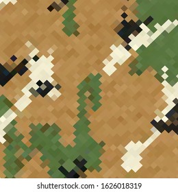 Vector Urban Camouflage Background. Army Abstract Modern Military Pattern. Green Pixel Fabric Textile Print for Uniforms and Weapons.
