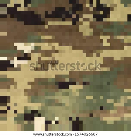 Vector Urban Camouflage Background. Army Abstract Modern Military Pattern. Green Pixel Fabric Textile Print for Uniforms and Weapons.