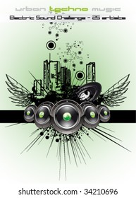 VECTOR Urban Disco Dancing Music Event Background for Flyers