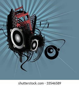 Vector urban illustration of city