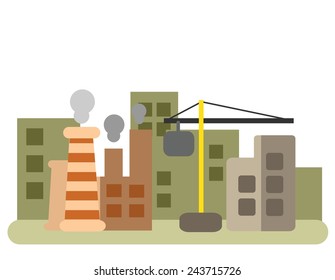 Vector urban landscape in the flat style 