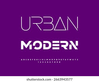 Fonte moderna urbana vetorial. Letras e Números Alfabetos da moda definidos.